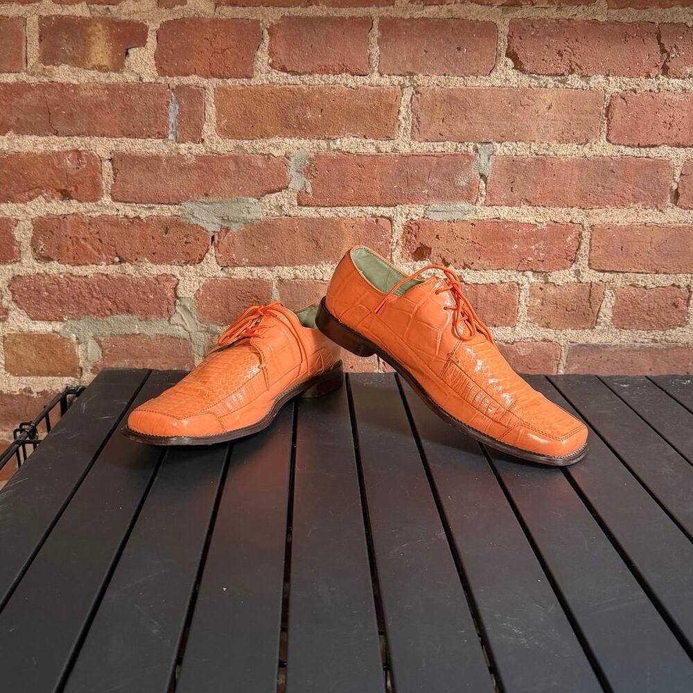 Stacy Adams Exotic Snakeskin Oxford Lace-Up Shoes